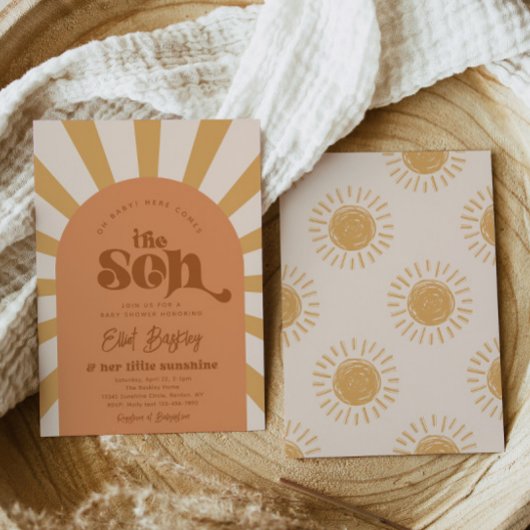 Hier kommt die Einladung der Son Baby Dusche