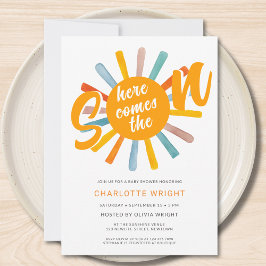 Hier kommt die Einladung der Son Baby Dusche