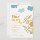 Hier kommt die Einladung der Son Baby Dusche (Vorderseite)