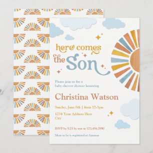 Hier kommt die Einladung von Son - Baby Dusche