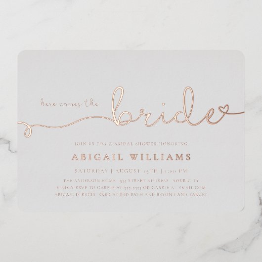 Hier kommt die Einladung zum Bride Foil (Vorderseite)