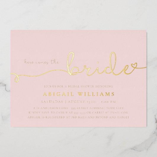 Hier kommt die Einladung zum Bride Foil (Vorderseite)