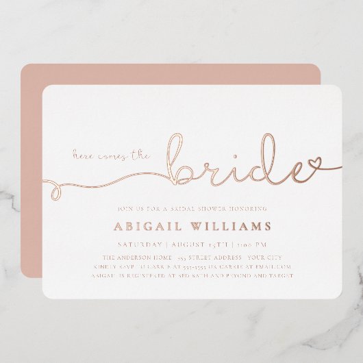 Hier kommt die Einladung zum Bride Foil (Vorderseite/Rückseite)