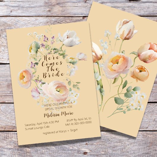 Hier kommt die Einladung zur Braut, Brautdusche