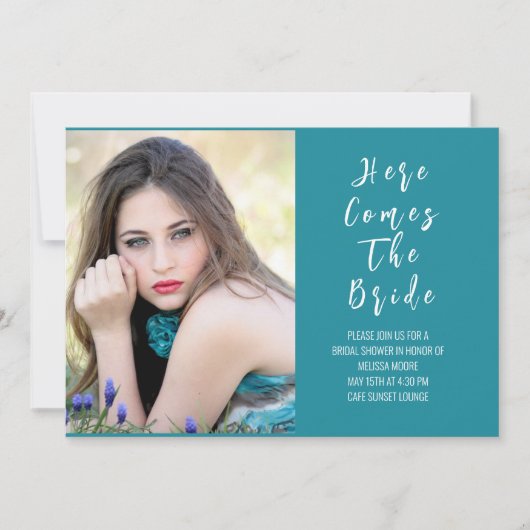 Hier kommt die Einladung zur Brautdusche (Vorderseite)