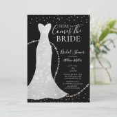 Hier kommt die Einladung zur Brautdusche (Stehend Vorderseite)