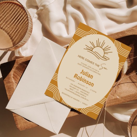 Hier kommt die Einladung zur Kinderdusche Son Boho