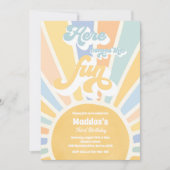 Hier kommt die Fun Boho Sunshine Geburtstagsparty Einladung (Vorderseite)