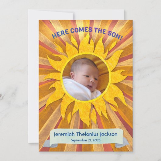 Hier kommt die Geburtsankündigung des Son Custom F Ankündigung (Vorderseite)