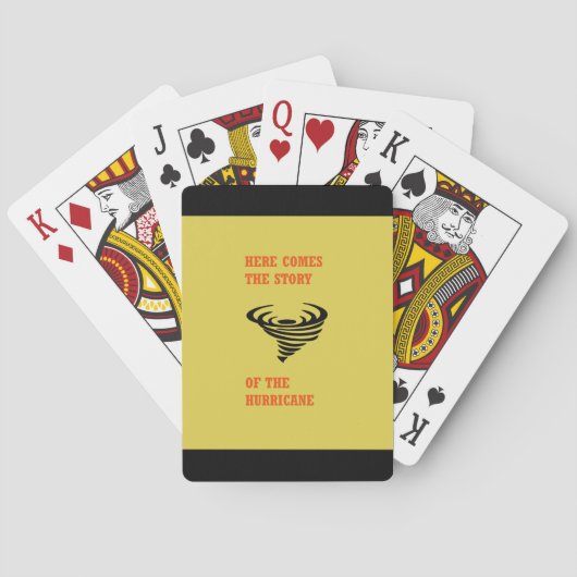 Hier kommt die Geschichte des Hurrikans Spielkarten (Rückseite)