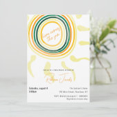 Hier kommt die Kinderdusche-Einladung Einladung (Stehend Vorderseite)