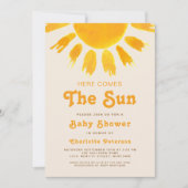 Hier kommt die neutrale Babydusche für das Sun Ges Einladung (Vorderseite)
