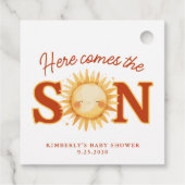 Hier kommt die Niedliche Babydusche von Son Boho Geschenkanhänger (Rückseite)