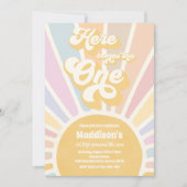 Hier kommt die One Boho Sunshine 1. Geburtstag Einladung (Vorderseite)