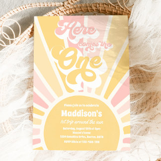 Hier kommt die One Boho Sunshine 1. Geburtstag Einladung