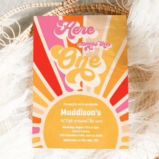 Hier kommt die One Boho Sunshine 1. Geburtstag Einladung