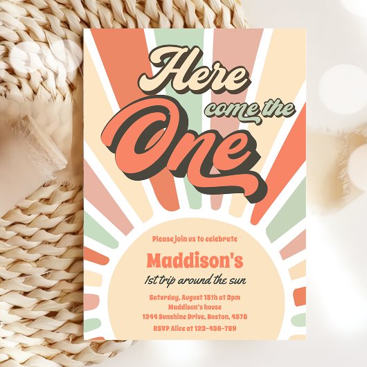 Hier kommt die One Sunshine 1. Geburtstag Einladung