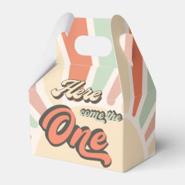 Hier kommt die One Sunshine Retro Regenbogen Gebur Geschenkschachtel