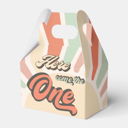 Hier kommt die One Sunshine Retro Regenbogen Gebur Geschenkschachtel (Rückseite)