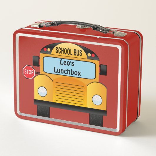 Hier kommt die Schulbusmetall Lunchbox (Rückseite)