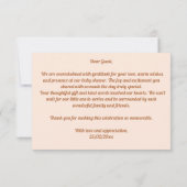 Hier kommt die Sohn Groovy Retro Babydusche Dankeskarte (Rückseite)