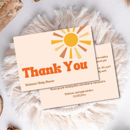 Hier kommt die Sohn Groovy Retro Babydusche Dankeskarte