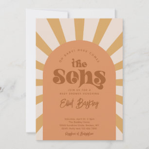 Hier kommt die Söhne Baby Shower Einladung 
