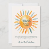 Hier kommt die Son Baby Boy Dusche Dankeskarte (Vorderseite)