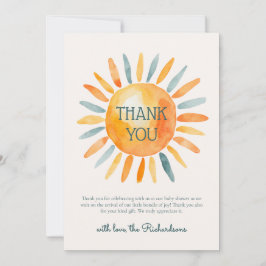 Hier kommt die Son Baby Boy Dusche Dankeskarte