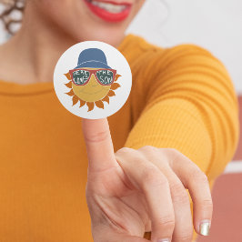 Hier kommt die Son Baby Boy Dusche Runder Aufkleber