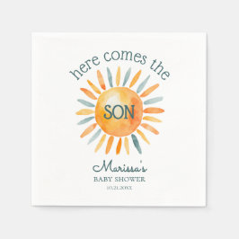 Hier kommt die Son Baby Boy Dusche Serviette