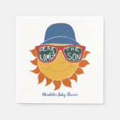 Hier kommt die Son Baby Boy Dusche Serviette (Vorderseite)