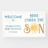 Hier kommt die Son Baby Dusche Banner (Horizontal)