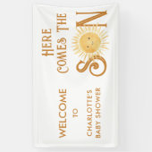 Hier kommt die Son Baby Dusche Banner (Vertikal)