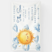 Hier kommt die Son Baby Dusche Banner (Vertikal)