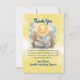Hier kommt die Son Baby Dusche DANK YOU Card Einladung