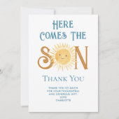 Hier kommt die Son Baby Dusche Danke (Vorderseite)