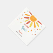 Hier kommt die Son Baby Dusche Danke Custom Serviette (Ecke)