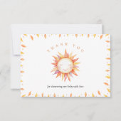 Hier kommt die Son Baby Dusche Danke Karte (Vorderseite)