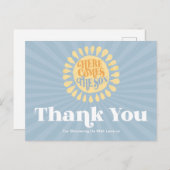 Hier kommt die Son Baby Dusche Danke Postcard Postkarte (Vorne/Hinten)