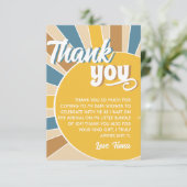 Hier kommt die Son Baby Dusche Dankeskarte (Stehend Vorderseite)