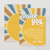 Hier kommt die Son Baby Dusche Dankeskarte (Vorne/Hinten)