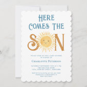 Hier kommt die Son Baby Dusche Einladung (Vorderseite)