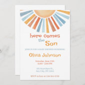 Hier kommt die Son Baby Dusche Einladung (Vorne/Hinten)