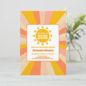 Hier kommt die Son Baby Dusche Einladung (Stehend Vorderseite)