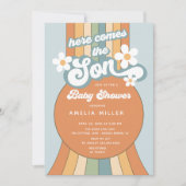 Hier kommt die Son Baby Dusche Einladung (Vorderseite)