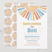 Hier kommt die Son Baby Dusche Einladung (Vorne/Hinten)