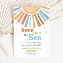 Hier kommt die Son Baby Dusche Einladung