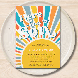 Hier kommt die Son Baby Dusche Einladung