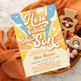 Hier kommt die Son Baby Dusche Einladung